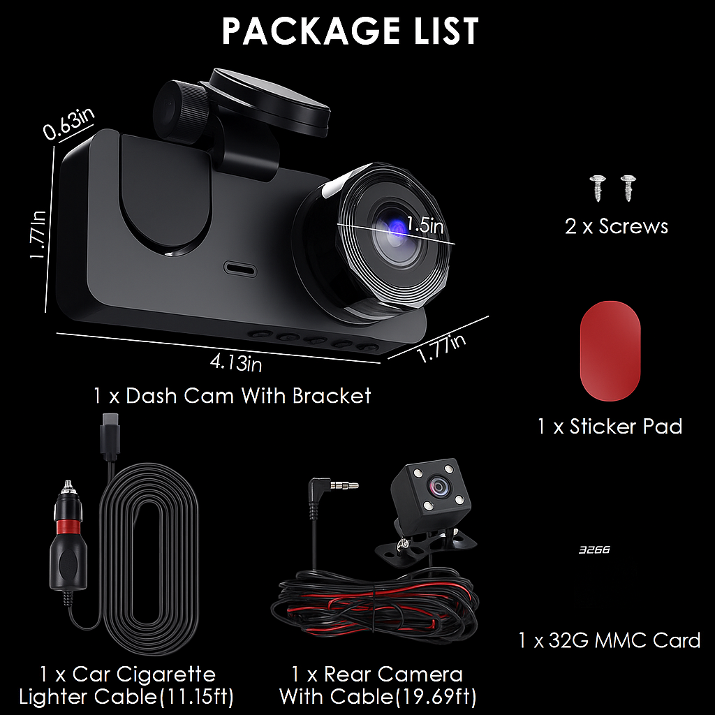 ROADVUE C220 4K Dash Cam & SD Card
